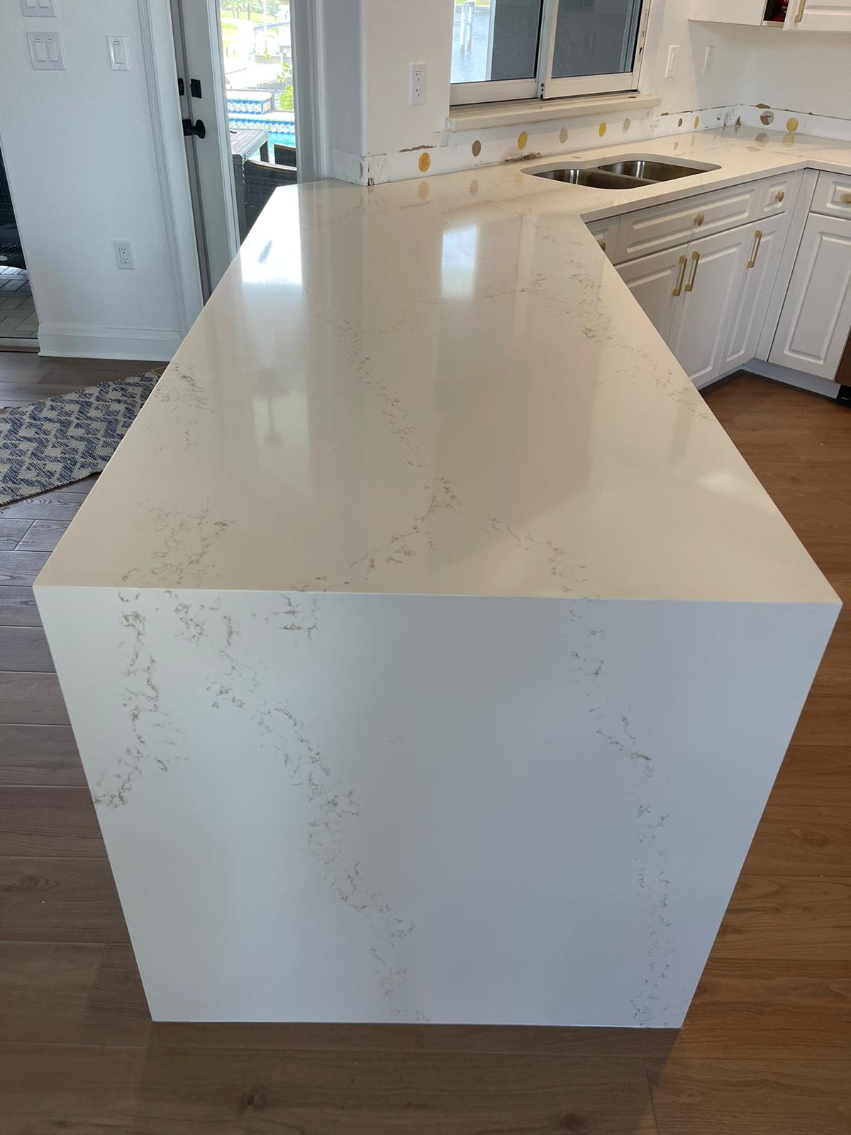 Calacatta White Quartz countertops Venice Tops